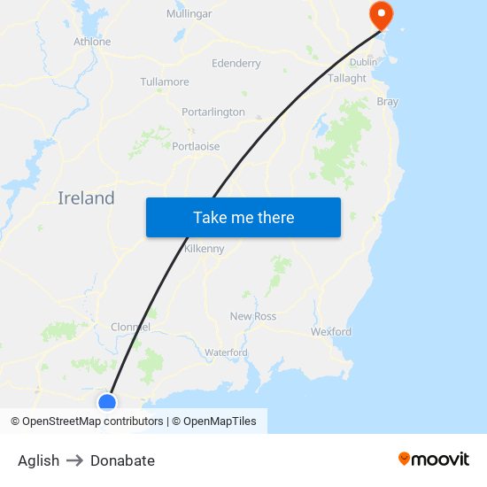 Aglish to Donabate map