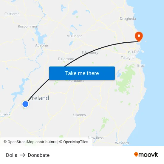 Dolla to Donabate map