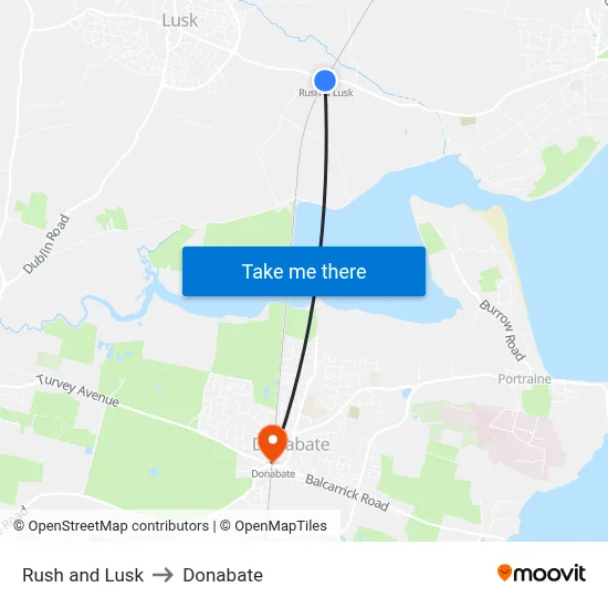 Rush and Lusk to Donabate map