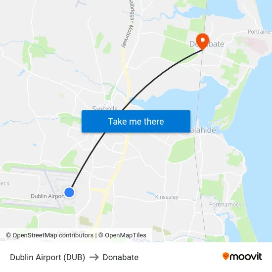 Dublin Airport (DUB) to Donabate map