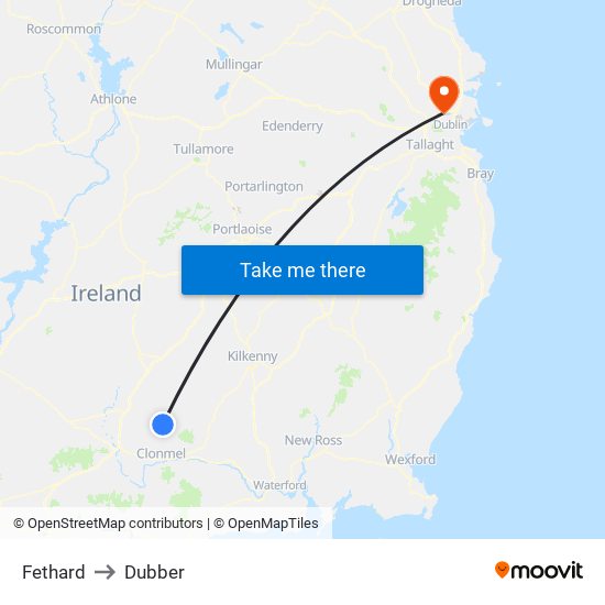 Fethard to Dubber map