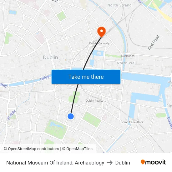 National Museum Of Ireland, Archaeology to Dublin map