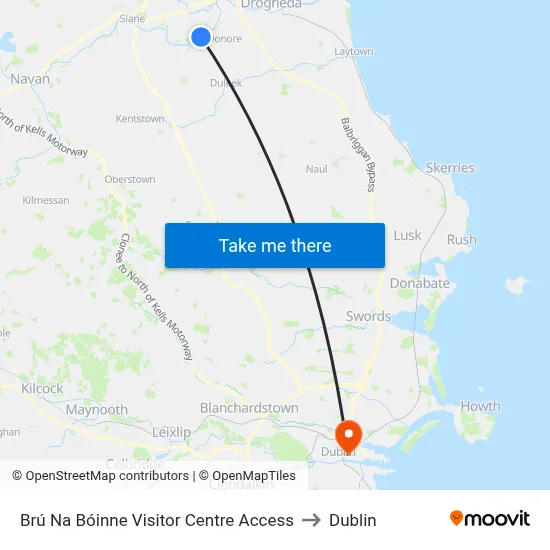 Brú Na Bóinne Visitor Centre Access to Dublin map