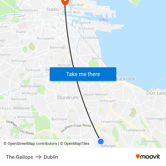 The Gallops to Dublin map