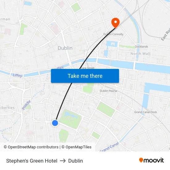 Stephen's Green Hotel to Dublin map