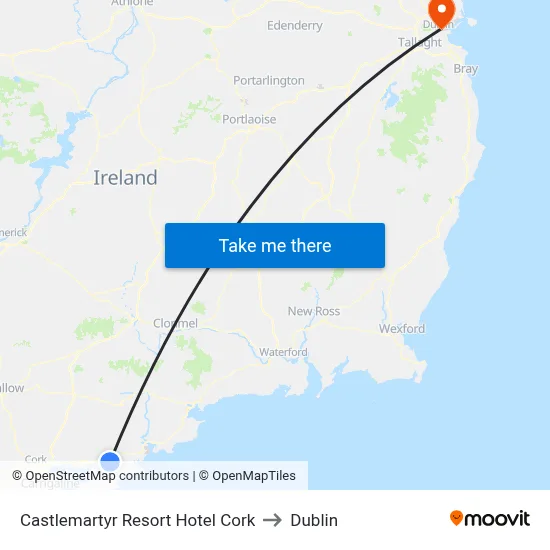Castlemartyr Resort Hotel Cork to Dublin map