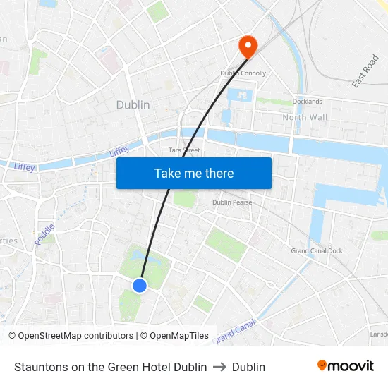 Stauntons on the Green Hotel Dublin to Dublin map