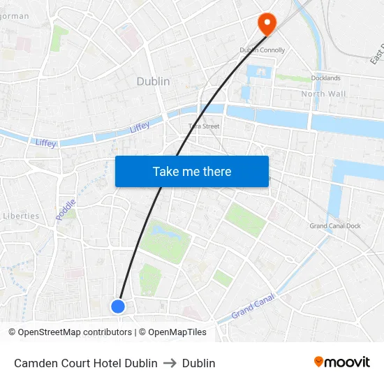 Camden Court Hotel Dublin to Dublin map