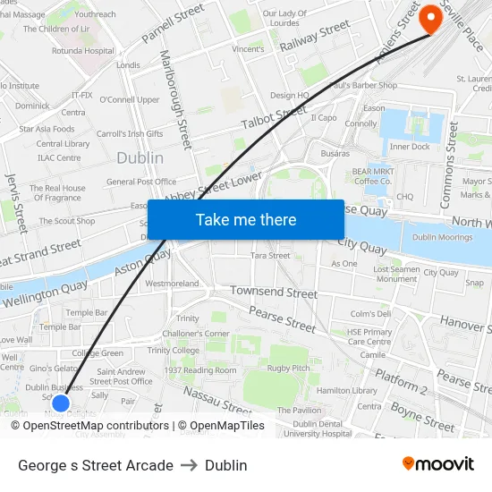 George s Street Arcade to Dublin map