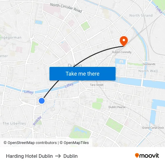 Harding Hotel Dublin to Dublin map
