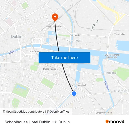 Schoolhouse Hotel Dublin to Dublin map