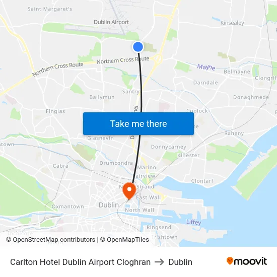 Carlton Hotel Dublin Airport Cloghran to Dublin map