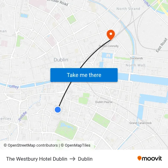 The Westbury Hotel Dublin to Dublin map