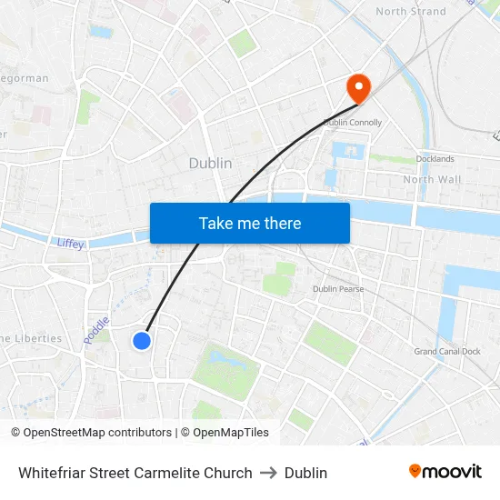 Whitefriar Street Carmelite Church to Dublin map