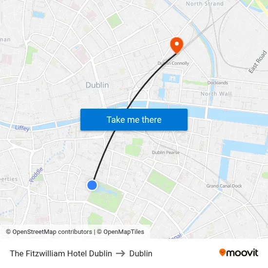 The Fitzwilliam Hotel Dublin to Dublin map