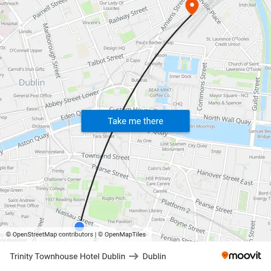Trinity Townhouse Hotel Dublin to Dublin map