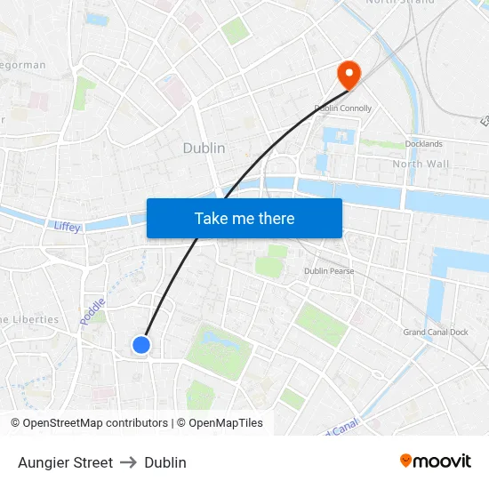 Aungier Street to Dublin map