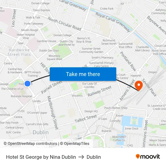 Hotel St George by Nina Dublin to Dublin map