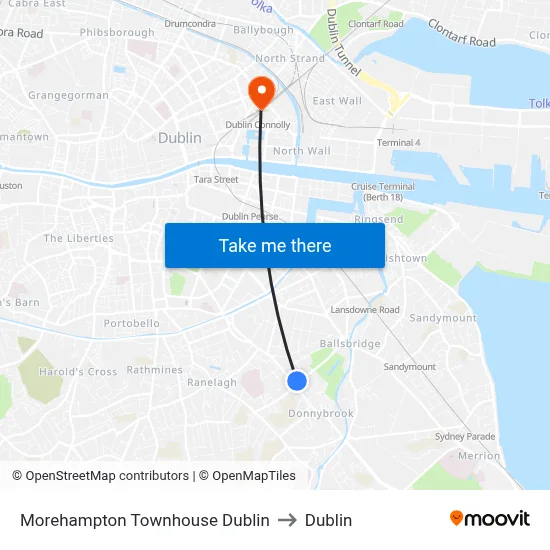 Morehampton Townhouse Dublin to Dublin map