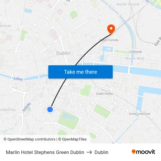 Marlin Hotel Stephens Green Dublin to Dublin map