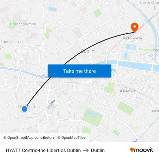 HYATT Centric-the Liberties Dublin to Dublin map