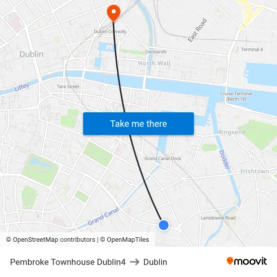 Pembroke Townhouse Dublin4 to Dublin map