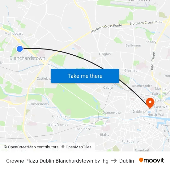 Crowne Plaza Dublin Blanchardstown by Ihg to Dublin map