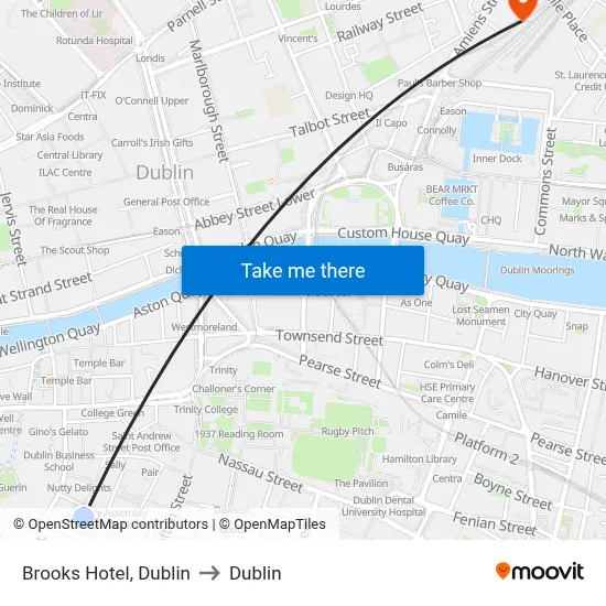 Brooks Hotel, Dublin to Dublin map