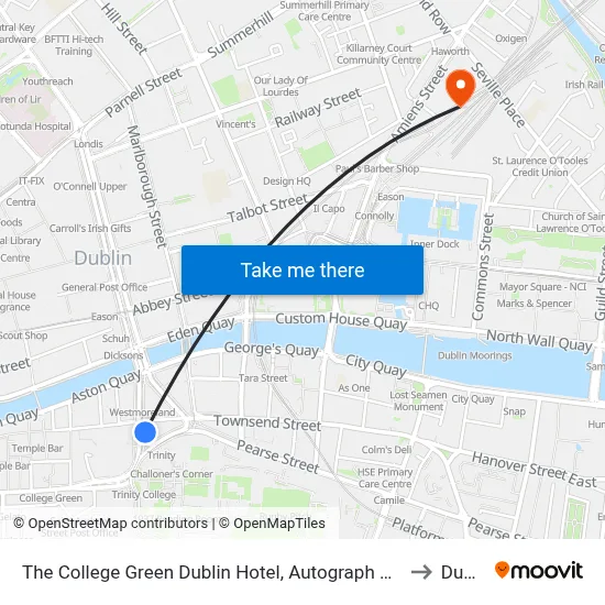 The College Green Dublin Hotel, Autograph Collection to Dublin map