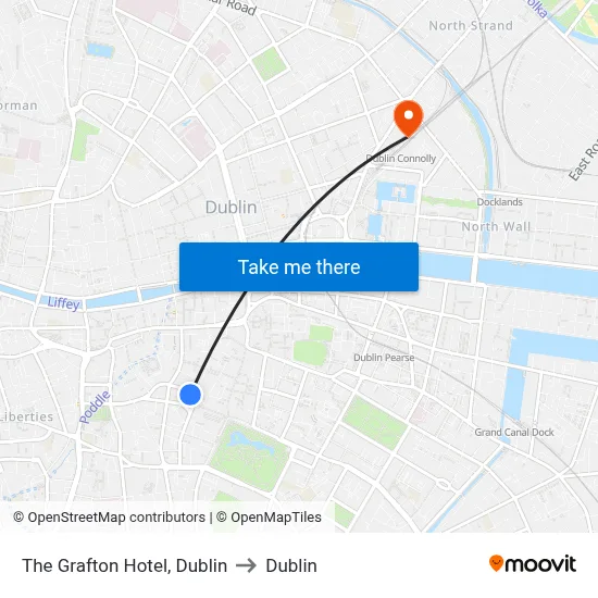 The Grafton Hotel, Dublin to Dublin map