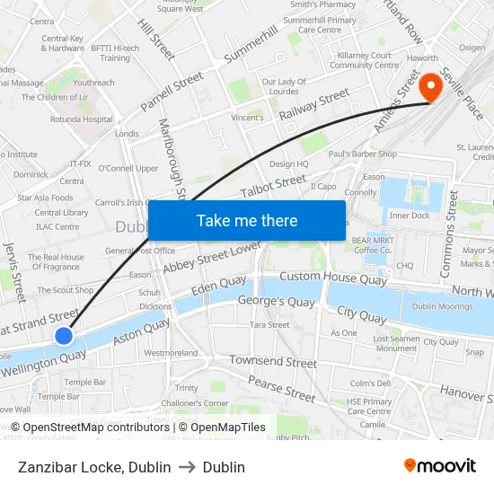 Zanzibar Locke, Dublin to Dublin map