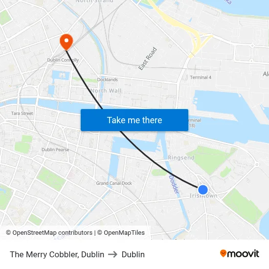 The Merry Cobbler, Dublin to Dublin map