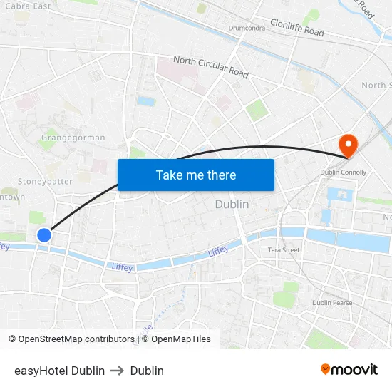 easyHotel Dublin to Dublin map