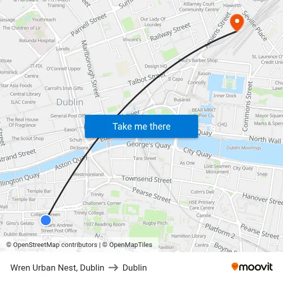 Wren Urban Nest, Dublin to Dublin map