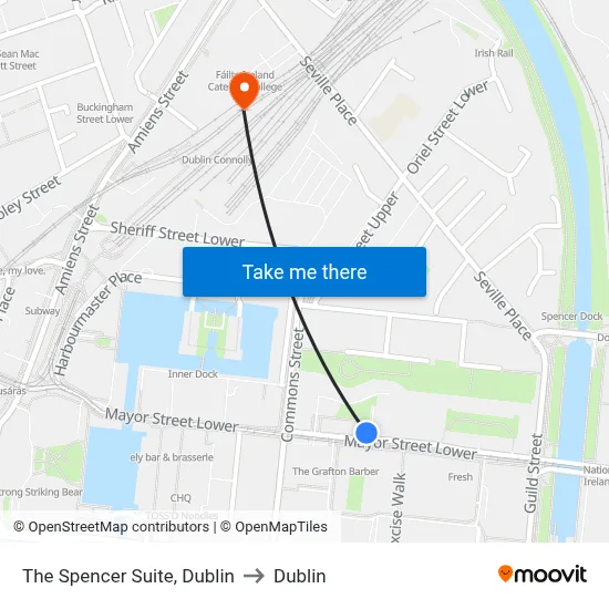 The Spencer Suite, Dublin to Dublin map