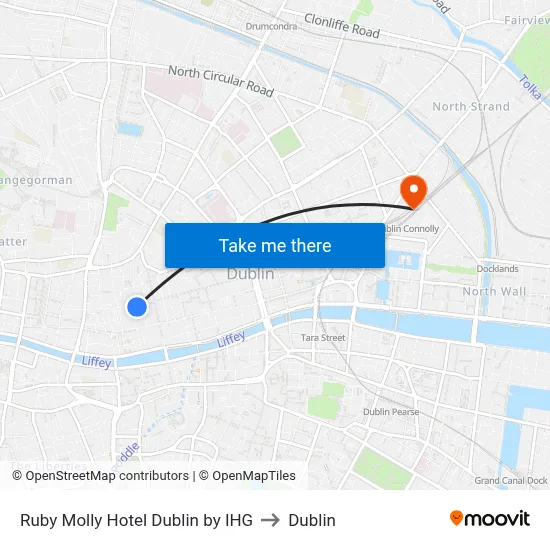 Ruby Molly Hotel Dublin by IHG to Dublin map