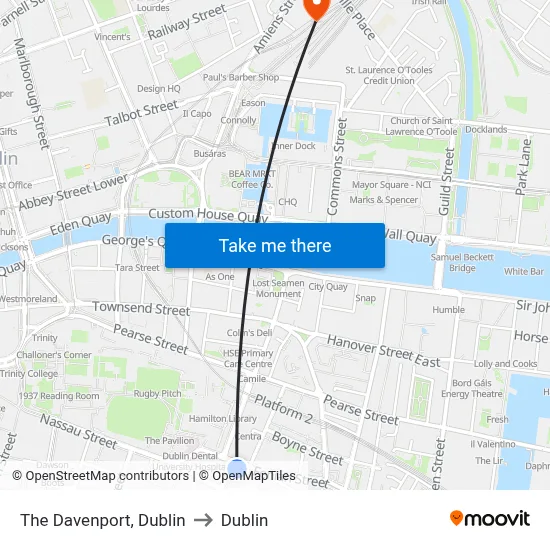 The Davenport, Dublin to Dublin map