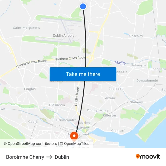 Boroimhe Cherry to Dublin map