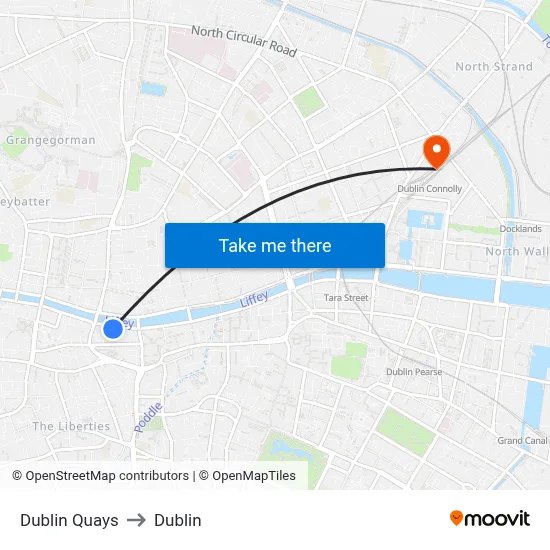 Dublin Quays to Dublin map