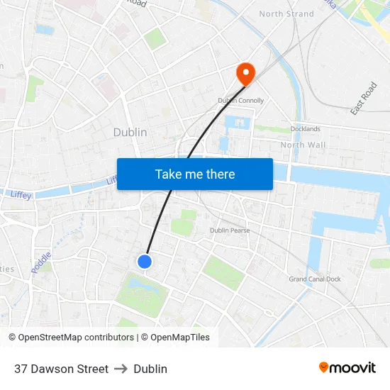 37 Dawson Street to Dublin map