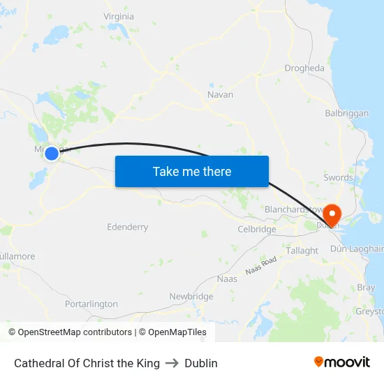 Cathedral Of Christ the King to Dublin map