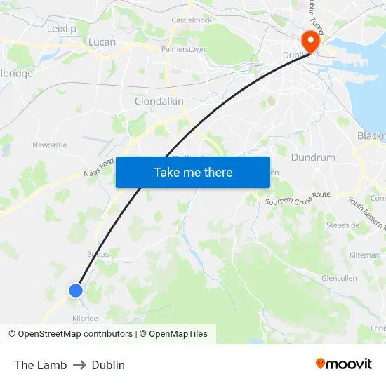 The Lamb to Dublin map