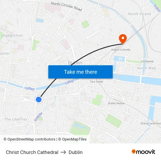 Christ Church Cathedral to Dublin map