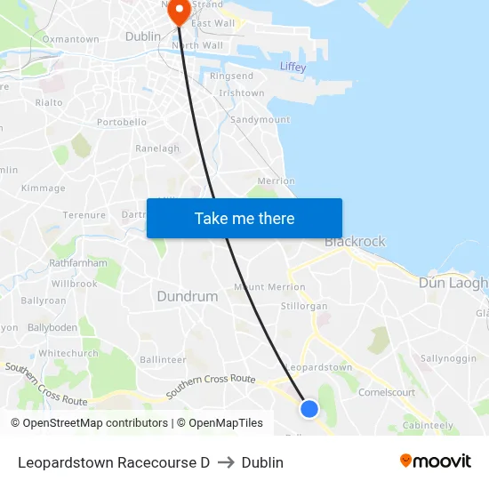Leopardstown Racecourse D to Dublin map