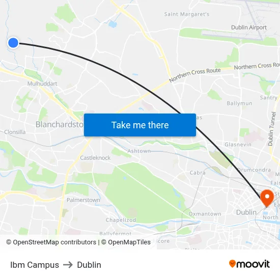 Ibm Campus to Dublin map