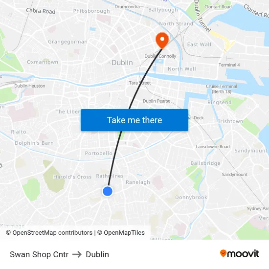 Swan Shop Cntr to Dublin map