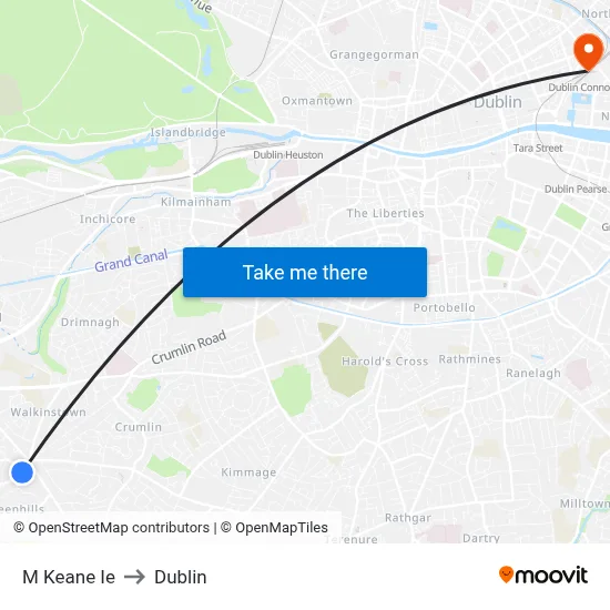 M Keane Ie to Dublin map