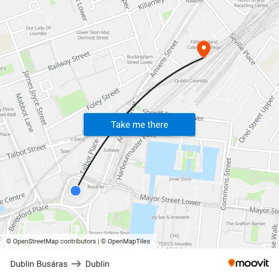 Dublin Busáras to Dublin map