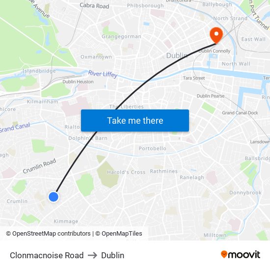 Clonmacnoise Road to Dublin map