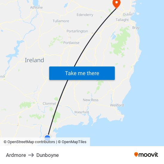 Ardmore to Dunboyne map